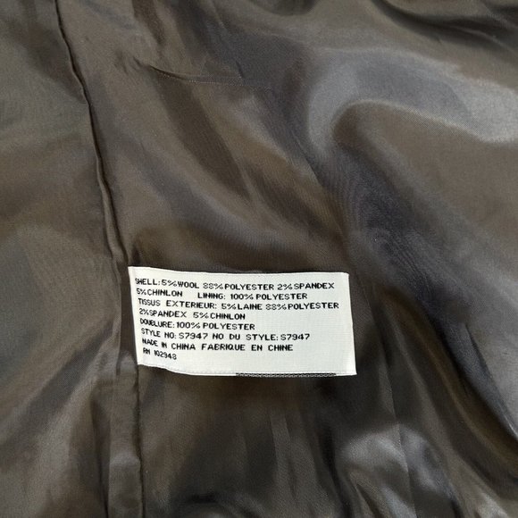 Tulle Women Button Front Jacket Blazer Size Small Gray Polyester Wool - Picture 4 of 10